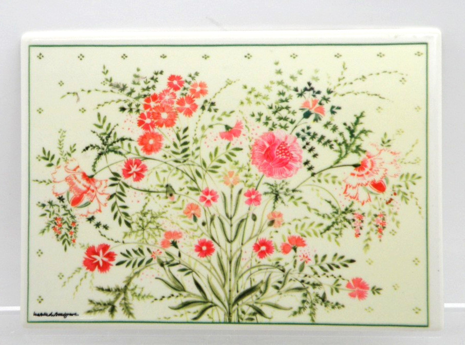 Vtg Villeroy Boch VilboCard Ceramic Tile Postcard WGermany Carnations by Bebelle