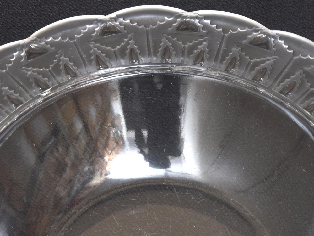 Lalique Chevreuse Crystal Coupe Bowl Pastry Plate 26cm France Rare Vintage Japan