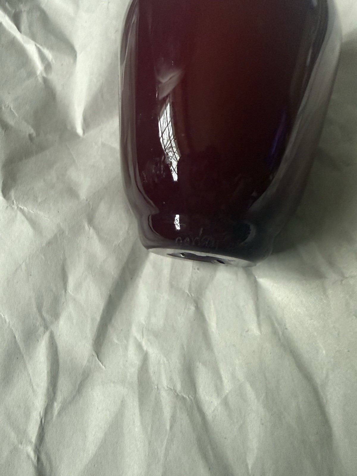 Donald Carlson Art Glass Vase 4-1/4” Tall Ruby Red /Cherry Signed