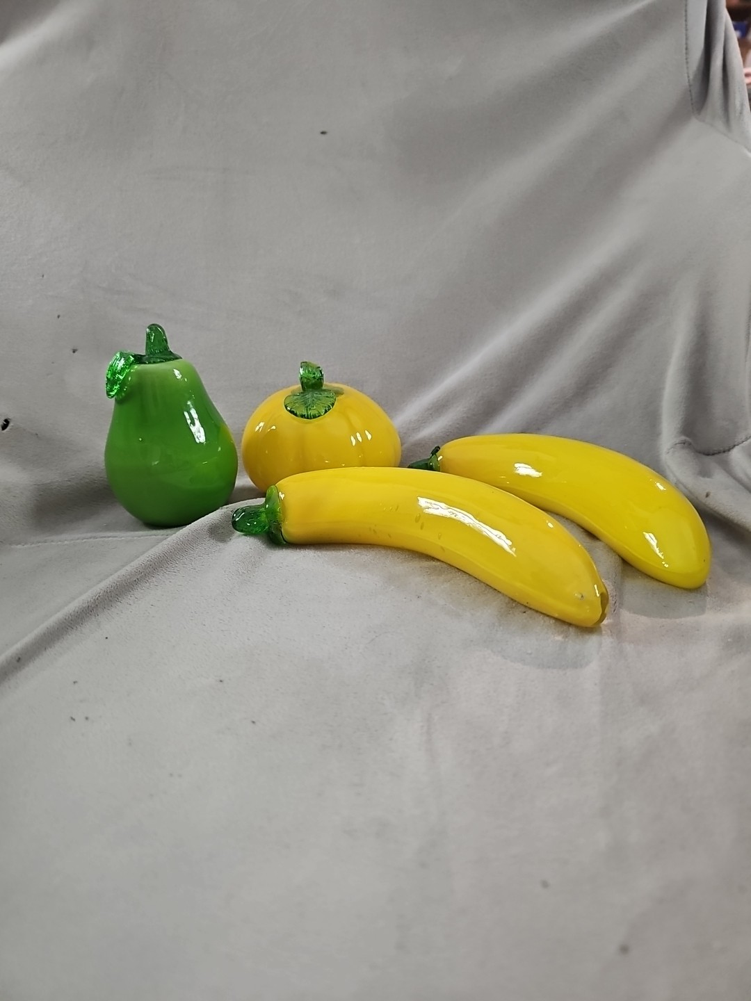 Vintage moreno style art glass fruit pumpkin bananas pear