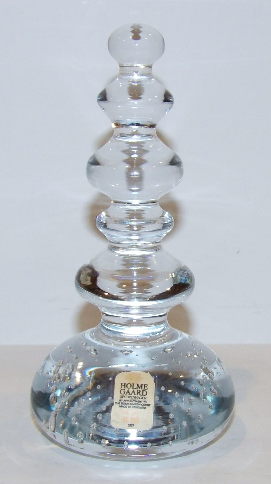 VINTAGE HOLMEGAARD DENMARK ART GLASS CRYSTAL MCM 5″ SCULPTURE/PAPERWEIGHT