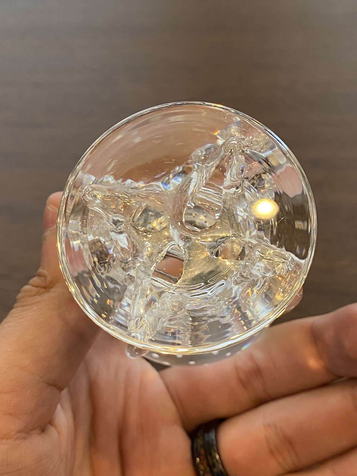 STUNNING VTG STEUBEN Lloyd Atkins Crystal Egg Paperweight W/Bubbles SIGNED 4.25″