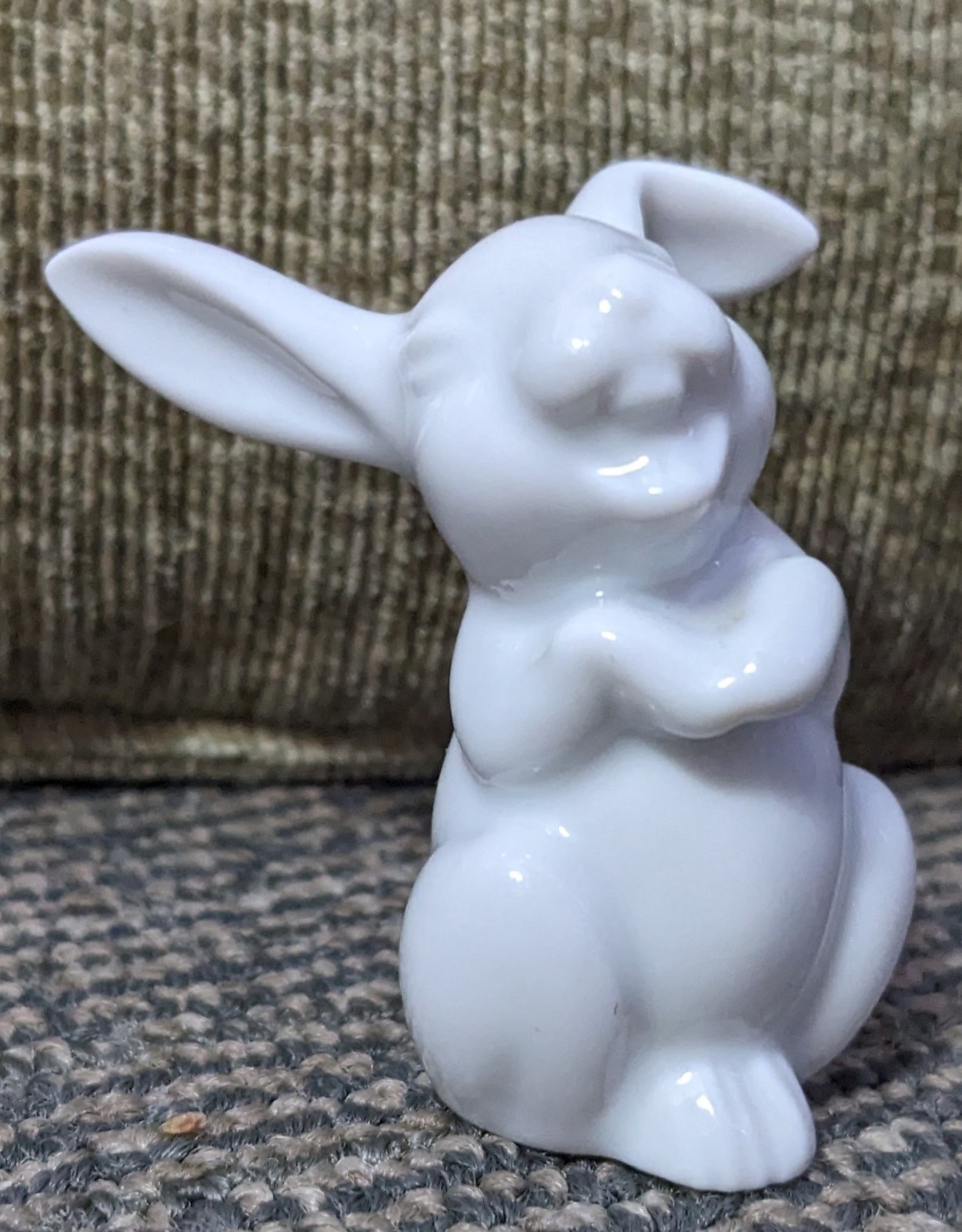 Vtg Laughing Rabbit Figurine Rosenthal Group Classic Rose Germany White Hare 2