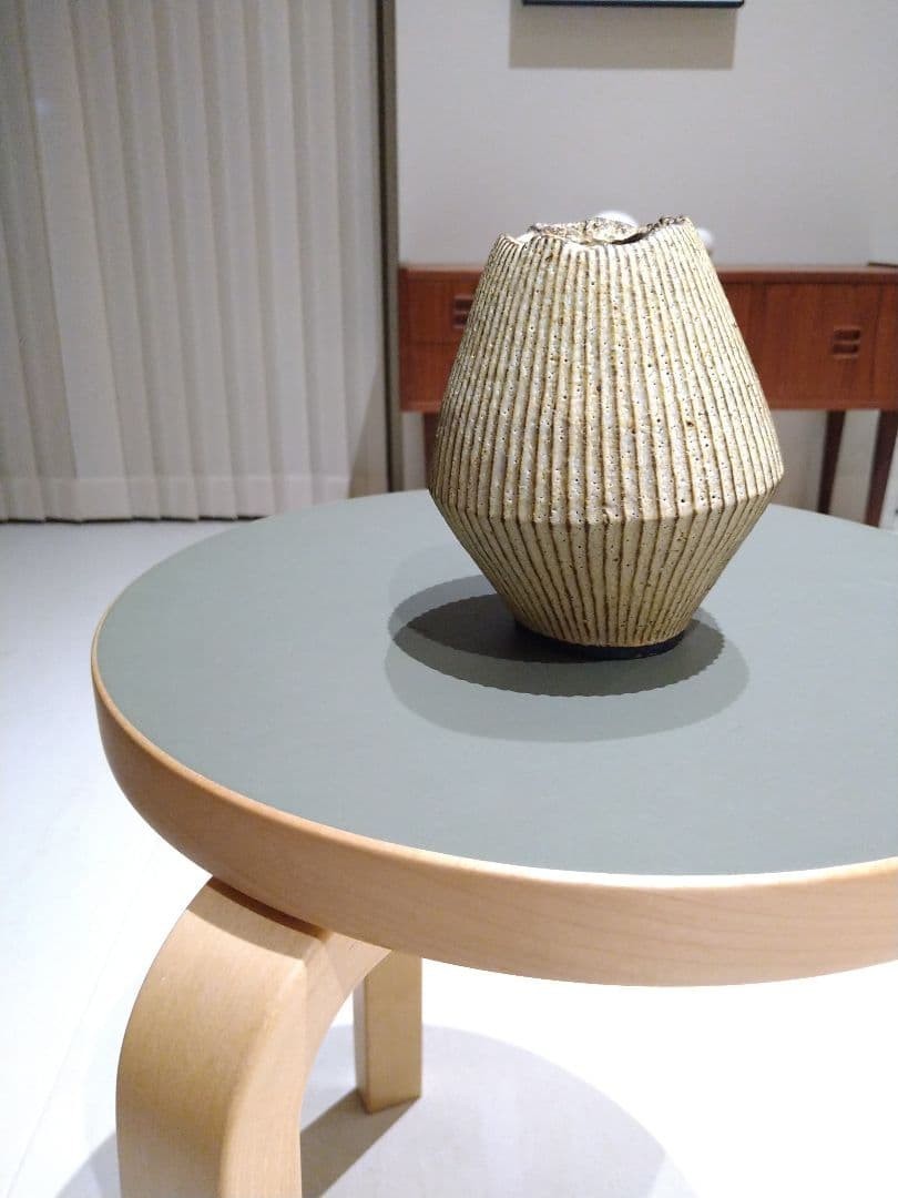 Akio Nukaga Pleated Work Flower Vase Pleated Pattern Art Design Interior