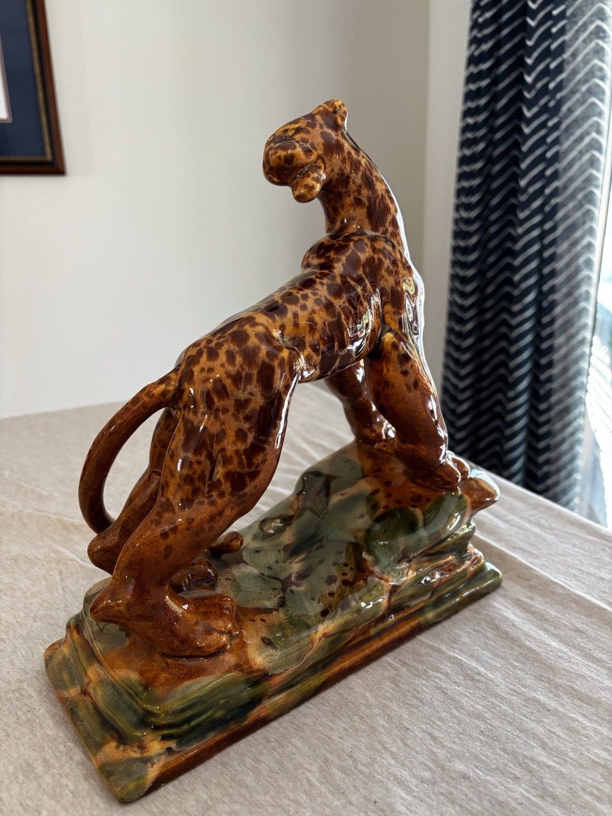 Royal Haeger Leopard Lot Of 2 Tiger R313 Tigress R314 Panther. 1 w/ Tail Repair