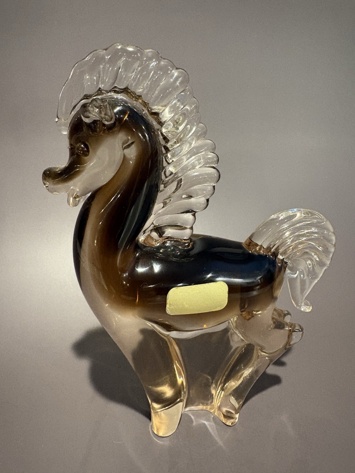 Murano Sommerso Glass Horse Figurine By V. Nason, Labeled