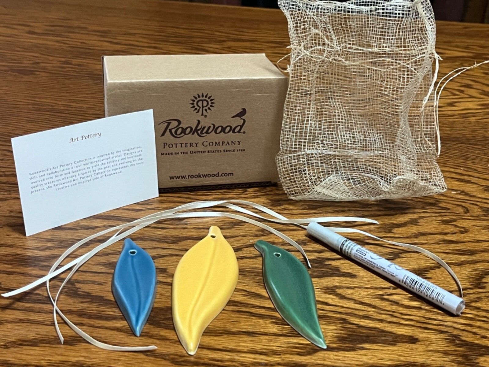 Rookwood Pottery Company Pieces Ornament, Pinecone Vase or Leaf Set, Select, NIB
