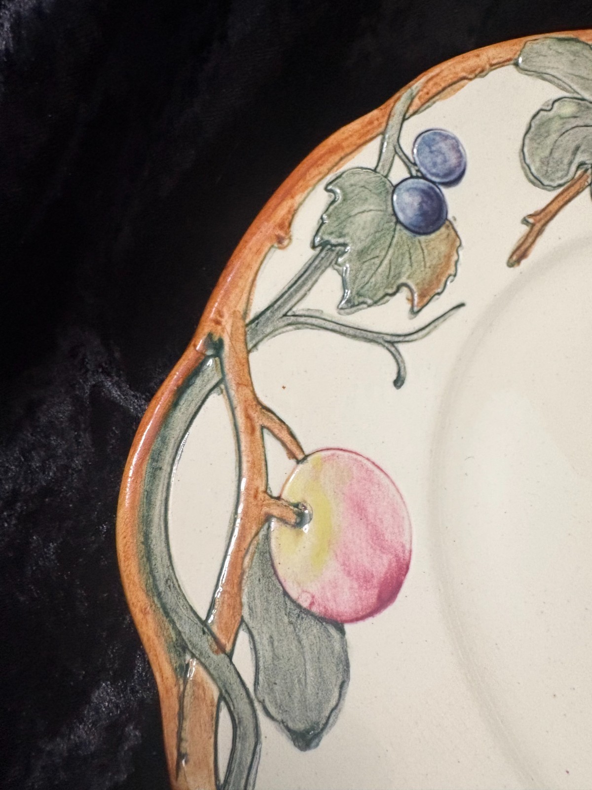 Antique 1920’s Weller Pottery Charger, Zona Apple Pattern
