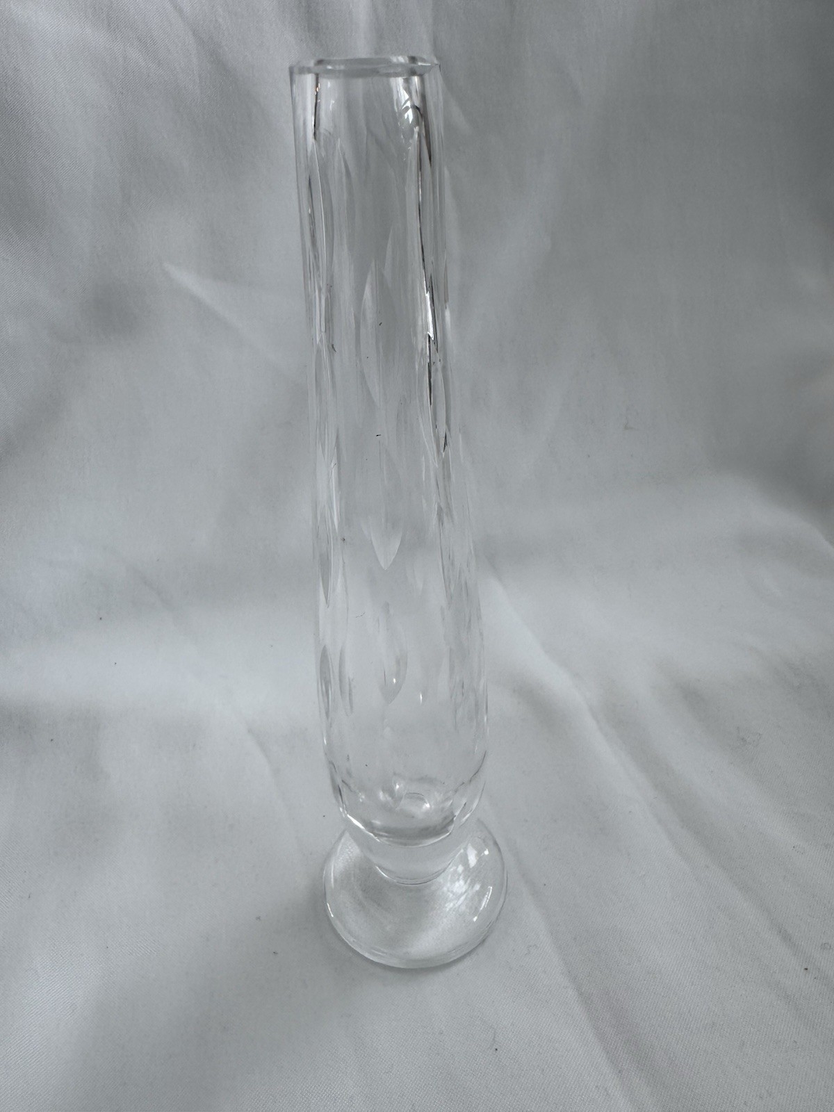 Waterford Crystal Bud Vases LOT 2 ENIS & TRAMORE Patterns 7” 9.25” Signed