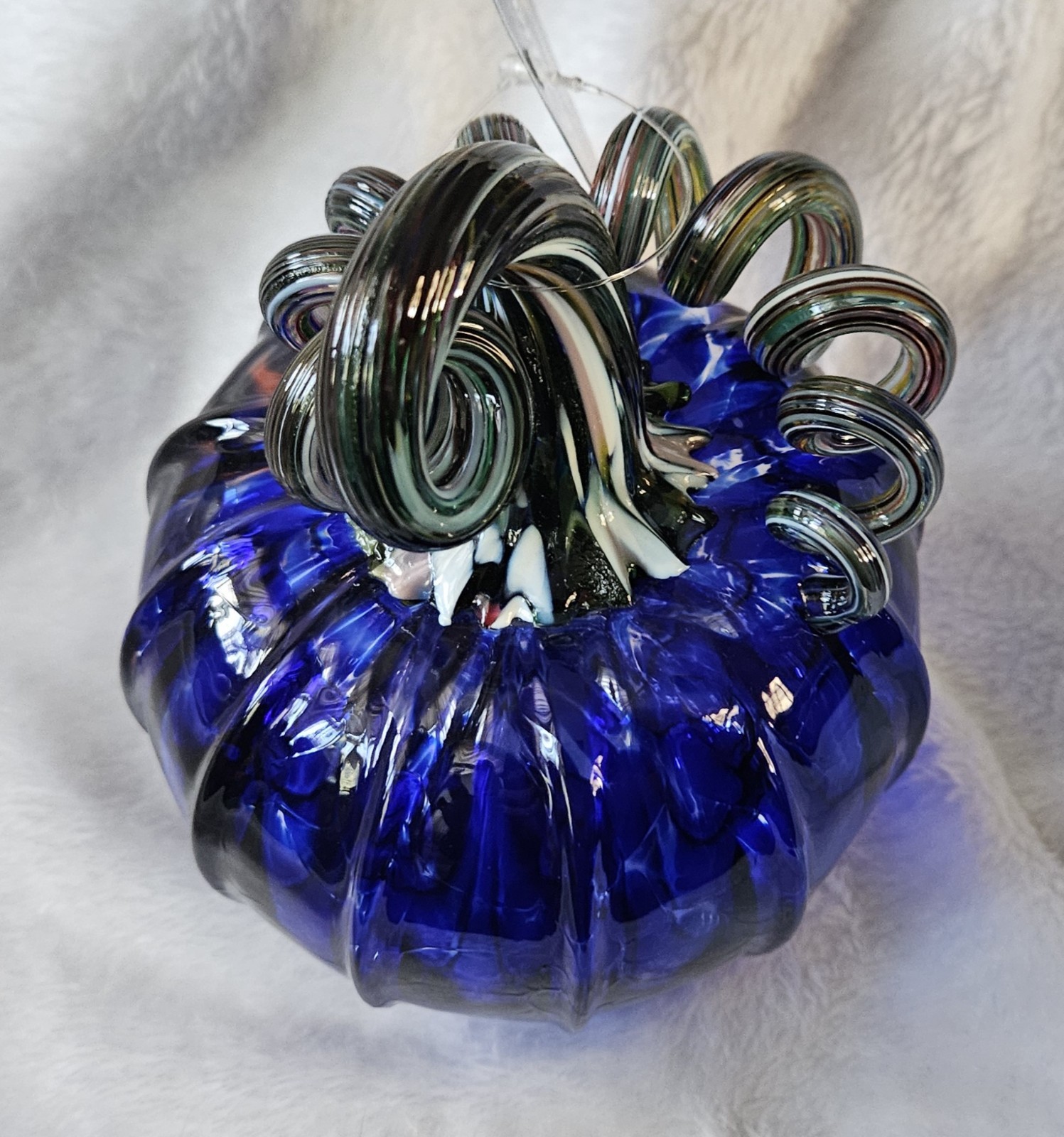 Luke Adams Glassblowing Studio Glass Pumpkin #3640 Small Squat