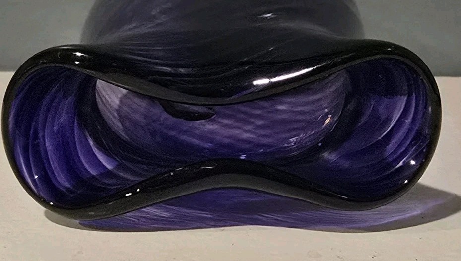 Zellique Studios Art Glass Purple Vase signed Morel 2002 – Joseph Morel