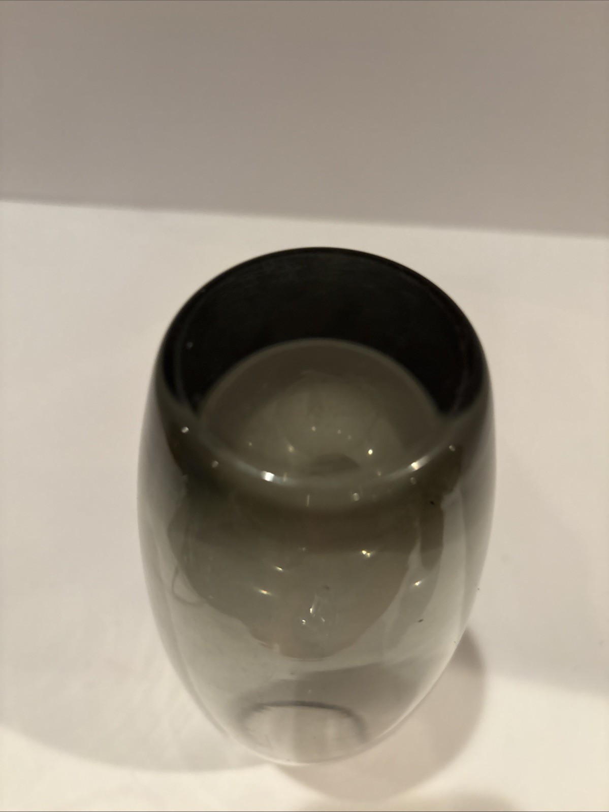 Holmegaard Per Lutken Art Glass Vase Danish Modern Gray Smoked Translucent As Is