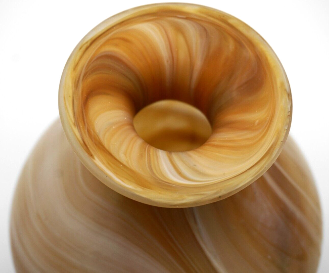 Beautiful Natural Stone like Caramel Swirl and Amber Textured Glass Vase