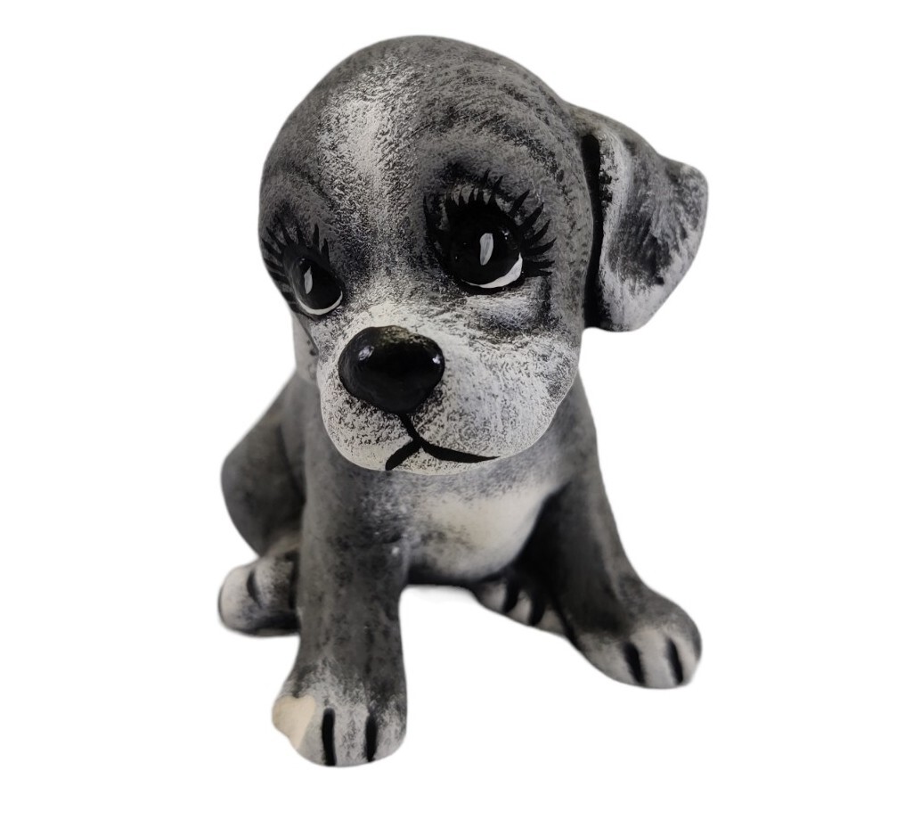 Studio Art Pottery Ceramic Puppy Dog Small Figurine Signed