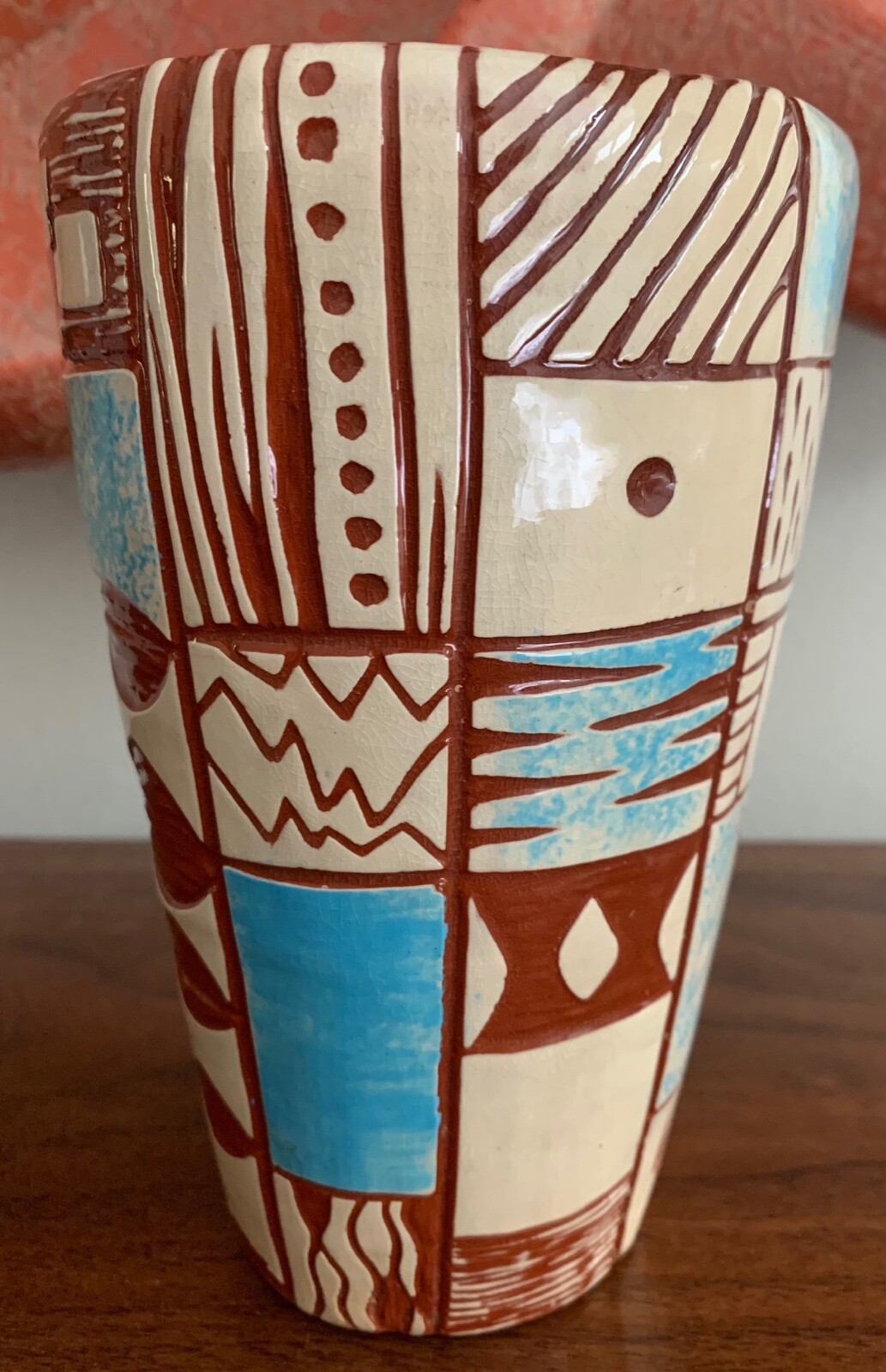 Nice Unique Vintage 60s Ceramic Vase Mid Century Modern Pottery Signed Lightfoot
