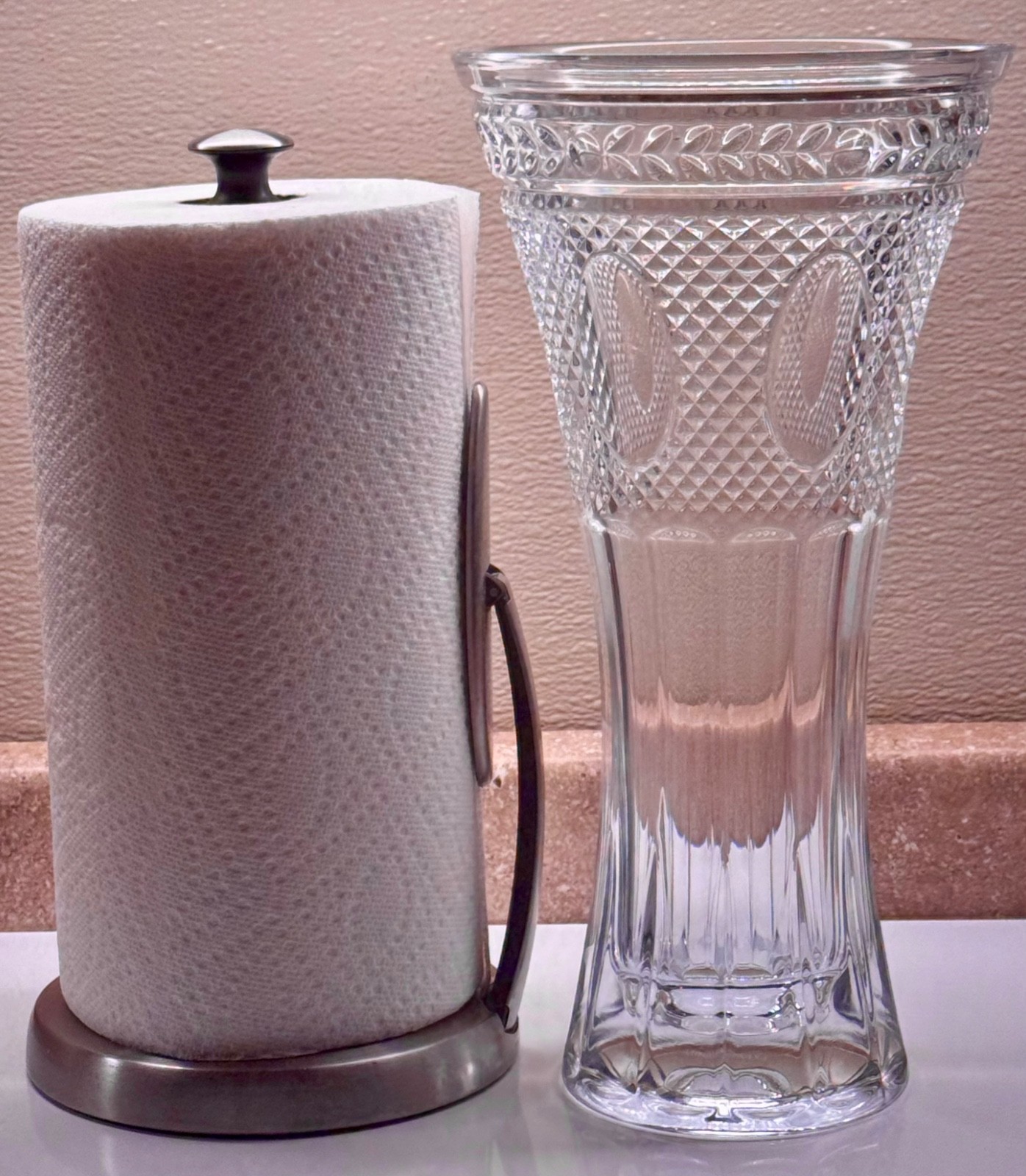 MIKASA ~ GARDEN FLOWER VASE CUT CRYSTAL 14″ ~ 10 lbs Gr84 NICE 4 LRG BOUQUET
