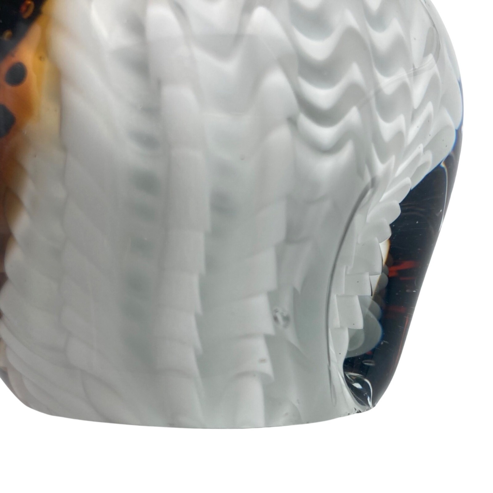 Studio Art Blown Glass Great Horned Owl Bird Paperweight Figurine Statue Figure