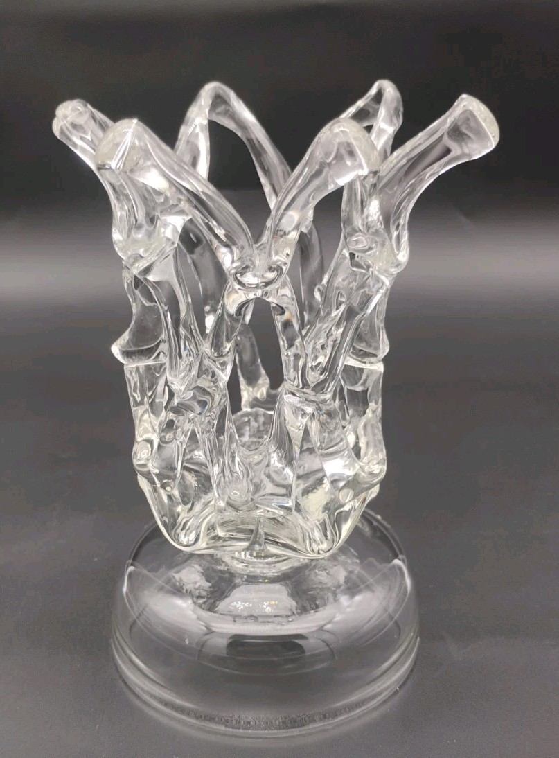 Murano Barovier Openwork Lattice Vase 1950’s MCM Height 6 3/4″ Italy