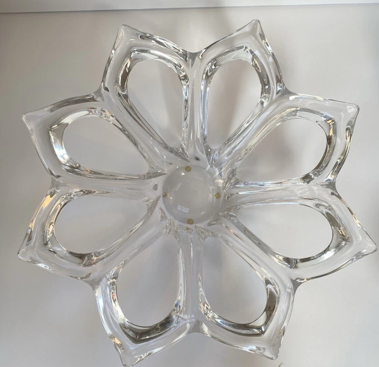 Vannes le Chatel Art Glass 15” Crystal Sculpture Centerpiece Bowl Stunning