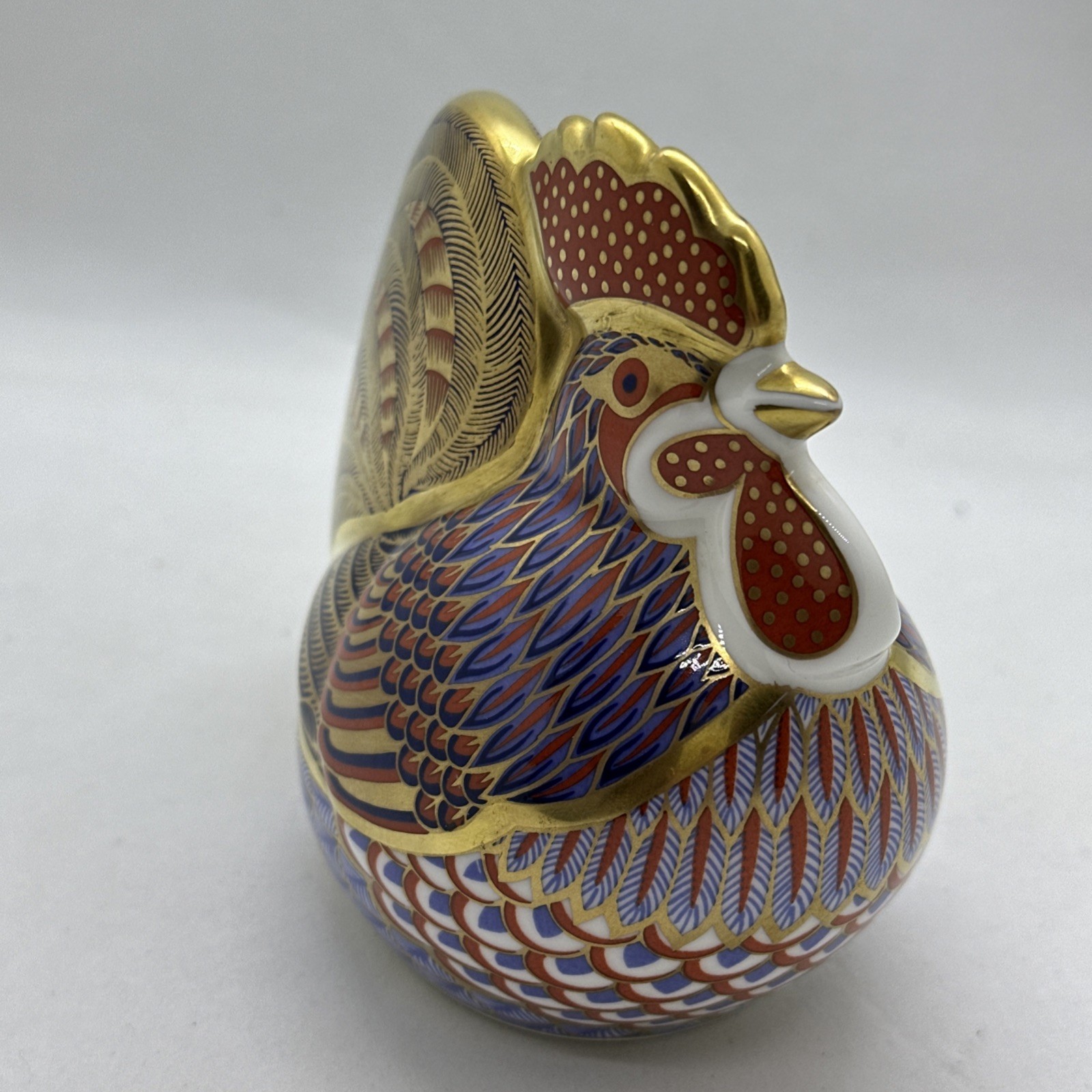 VTG Royal Crown Derby Rooster Paperweight Fine English Bone China Figurine