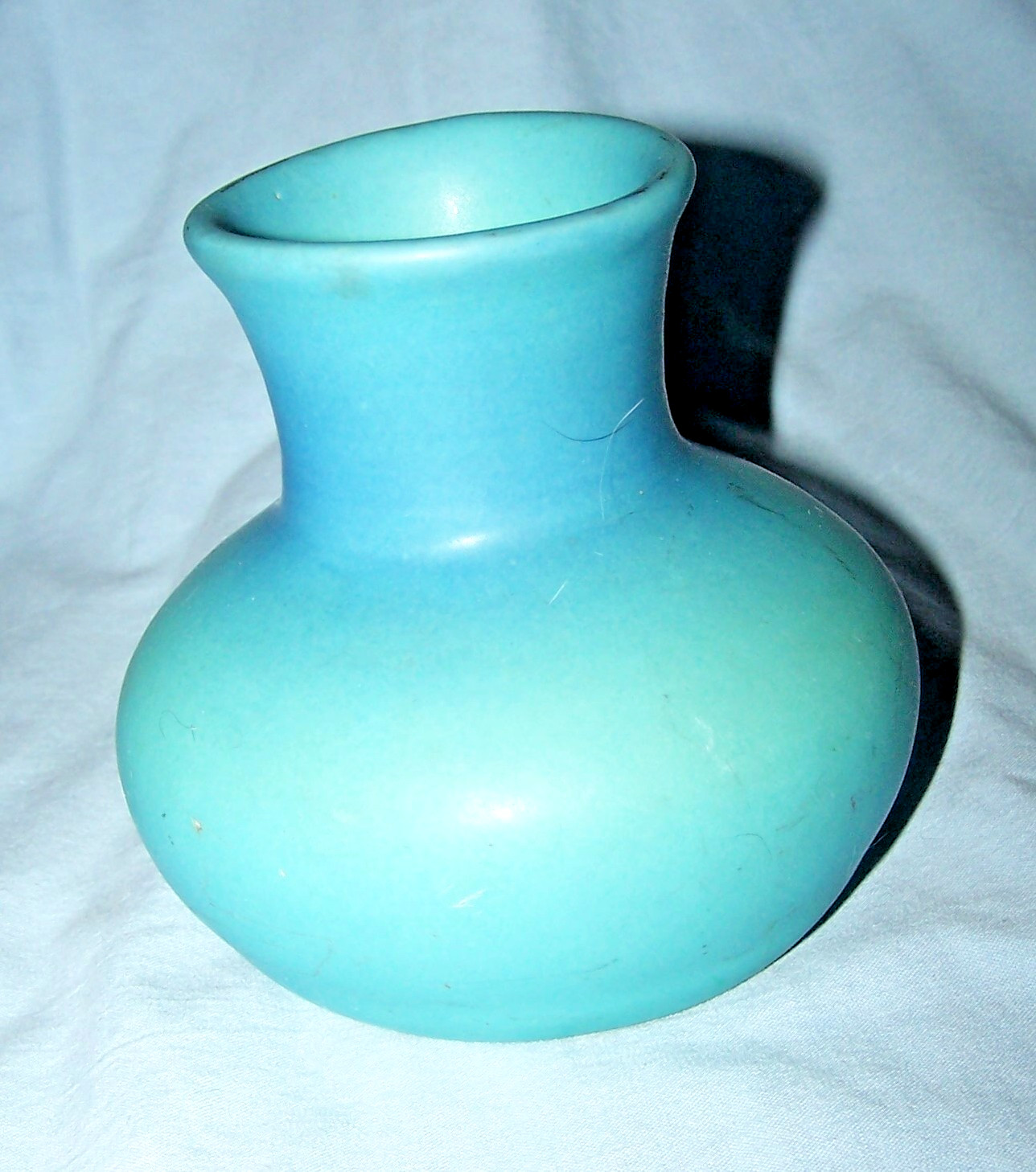 Vintage Small Blue/Green Van Briggle Pottery Vase-4 inches tall