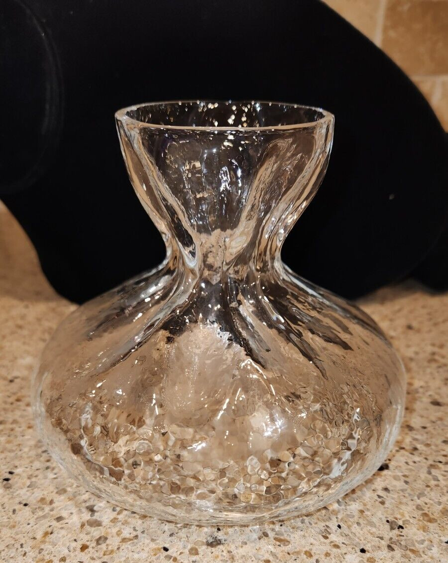 Vintage Swedish Glass Vase SEA Glasbruk By Kosta Rune Strand Design Clear Glass