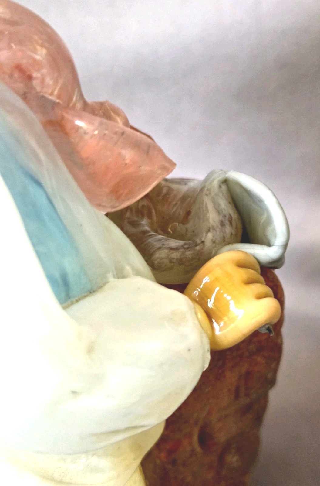Czech Bohemian Art Glass Bricklayer Figural Železný Brod Vintage Head Detached