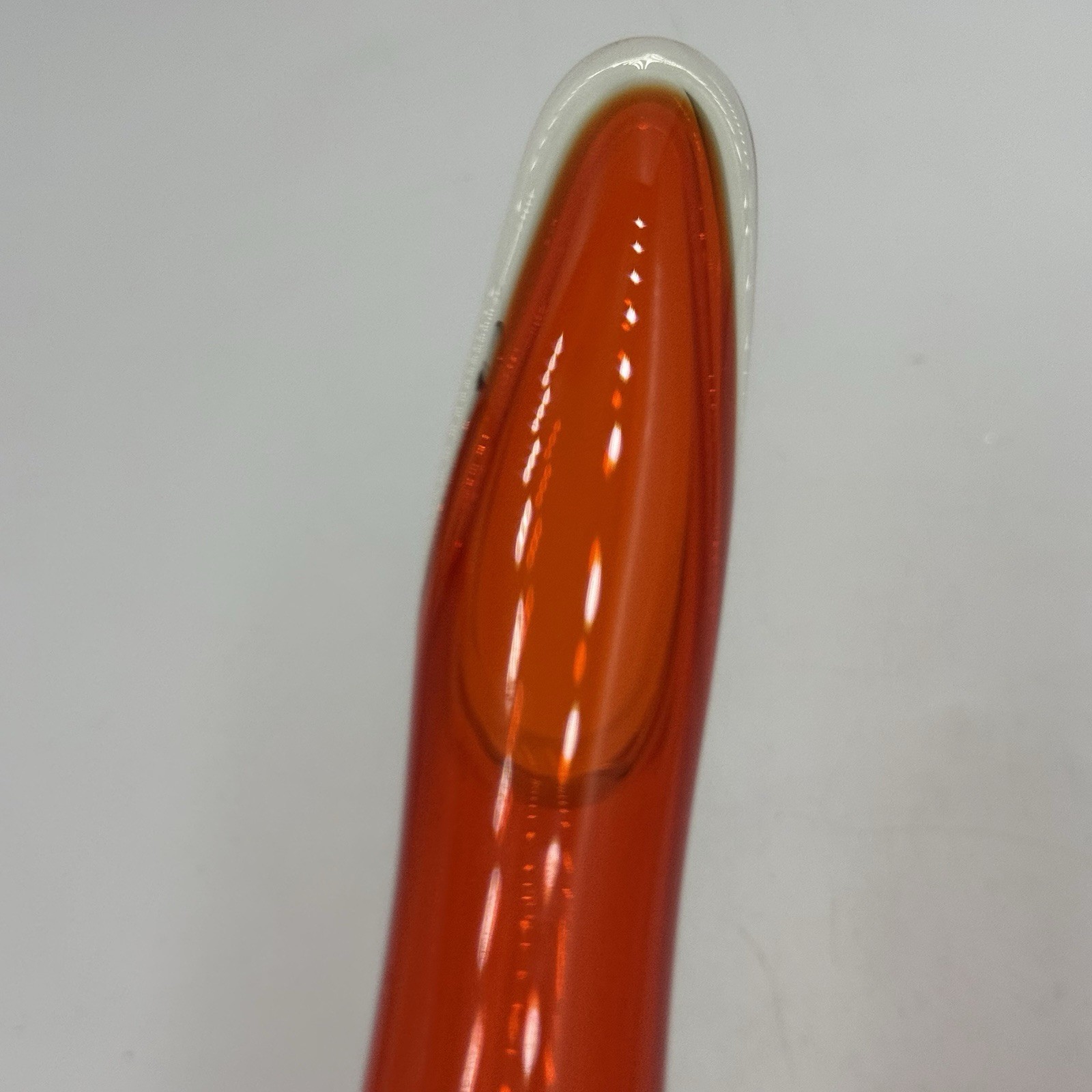 Vintage MCM Viking 12” Swung 6 Petals Bud Vase Orange Yellow Amberina Persimmon