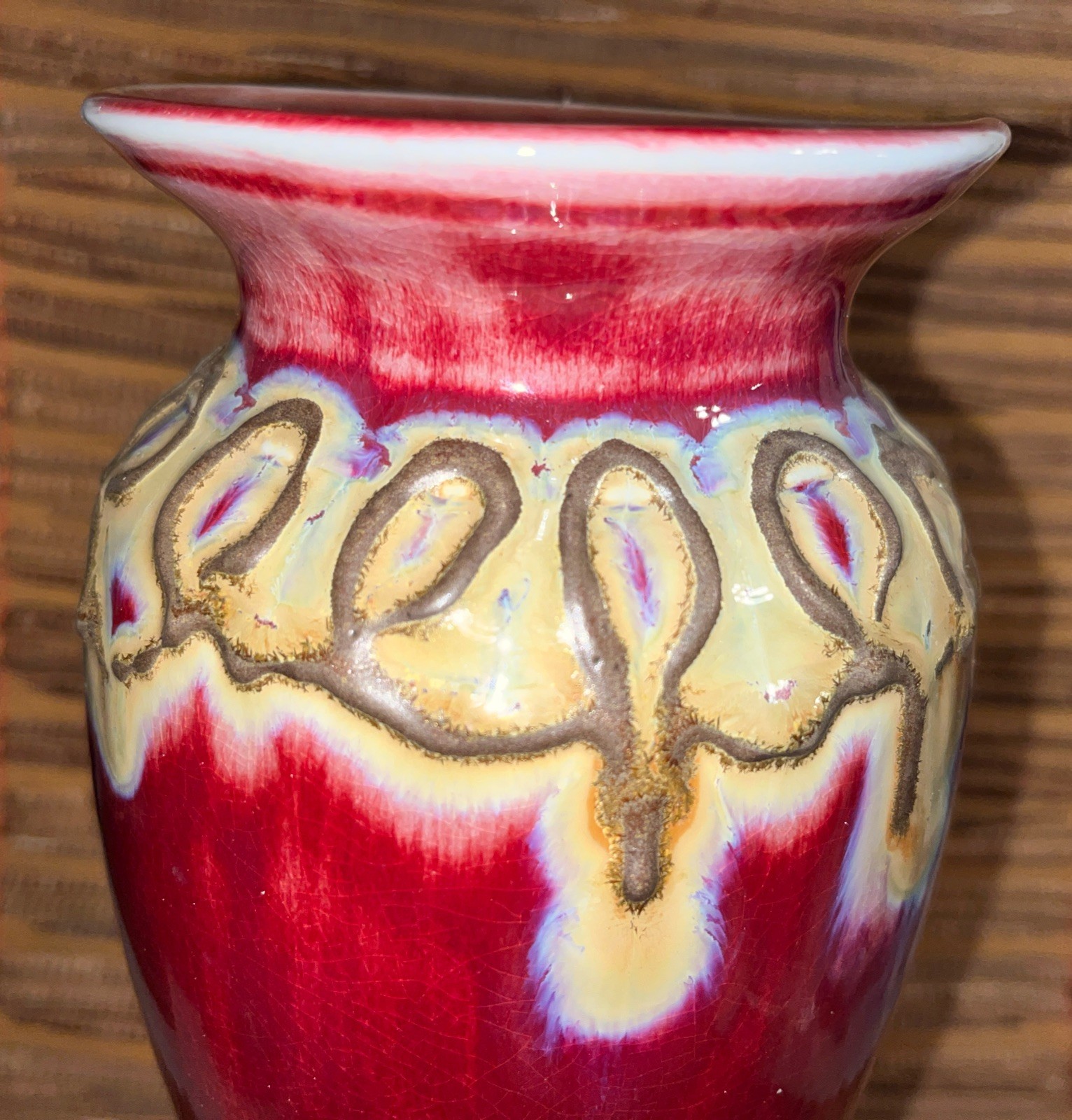 Clouds Folsom Studio Pottery Glazed Vase, RARE 2004 #6A