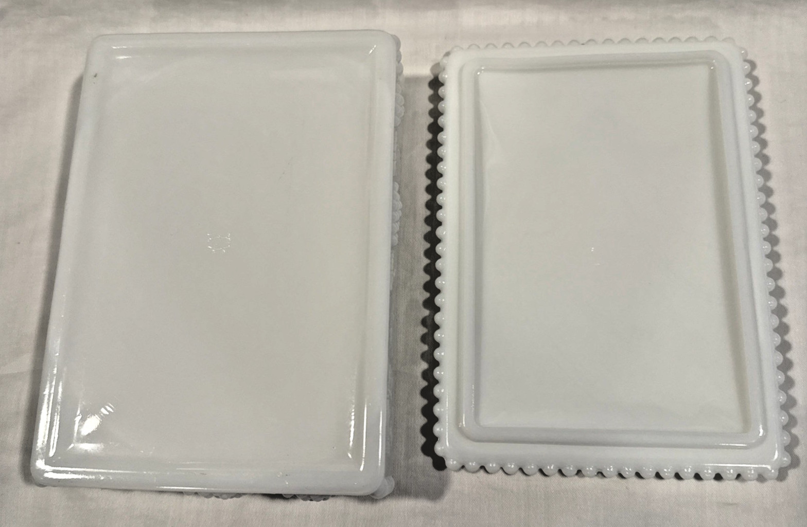 Vintage Westmoreland Milk Glass Rectangular Box w/ lid Grape & Vine Pattern