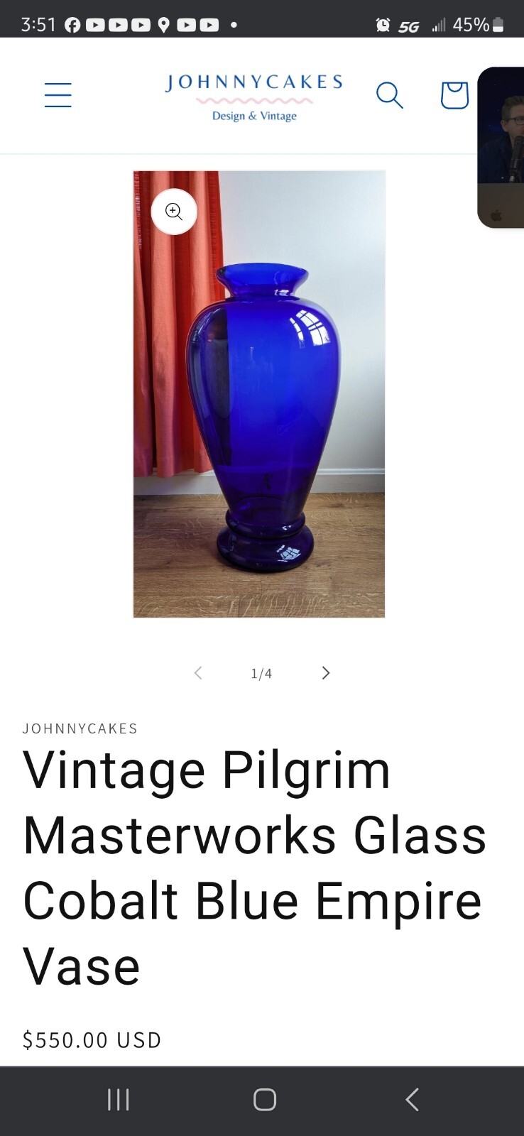 Pilgrim Vase Mouthblown