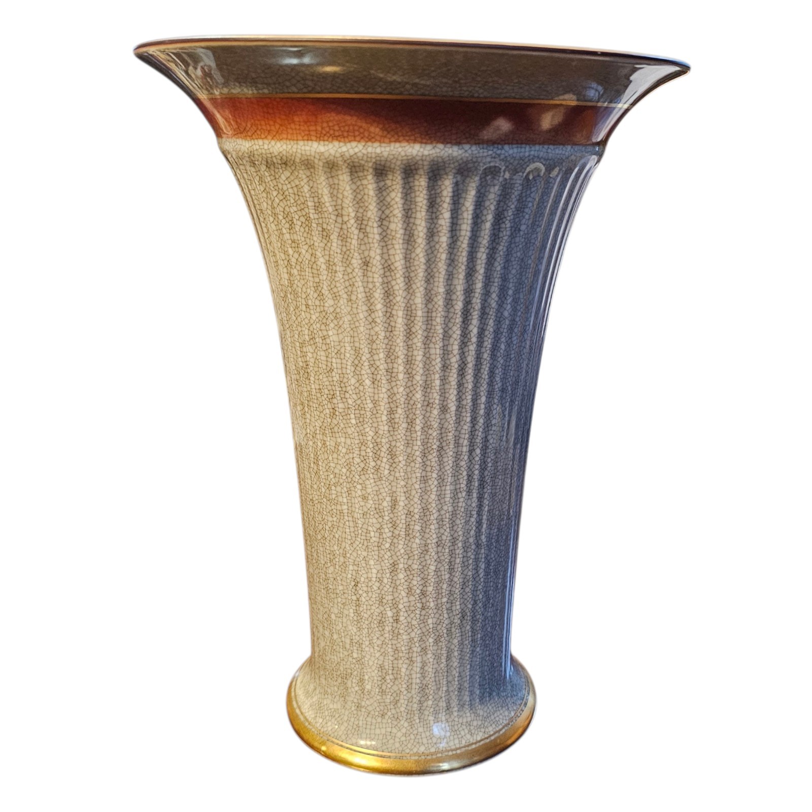Royal Copenhagen Crackle Glaze Vase Thorkild Olsen Design Danish Modern 1950