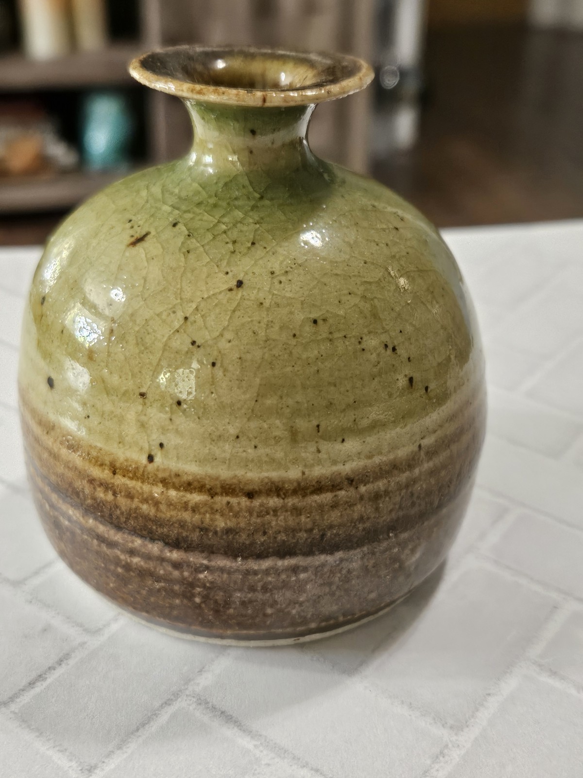 Vintage Signed Studio Pottery Bud Vase Attributed Oregon Pottery Hand Thrown