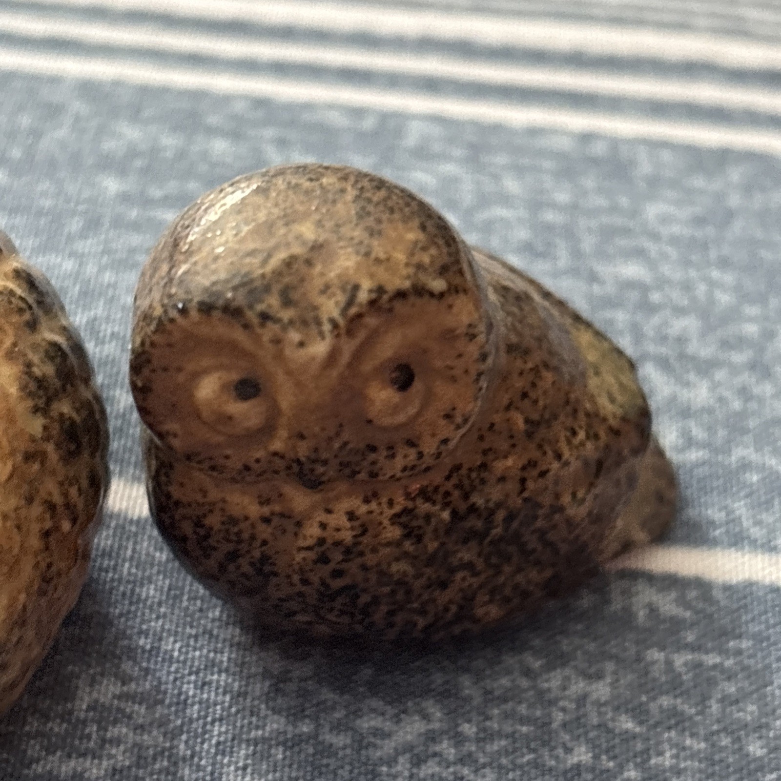 Vintage Mid Century Pottery Brown Owl Quail Singing Bird Lot of 3 Miniature