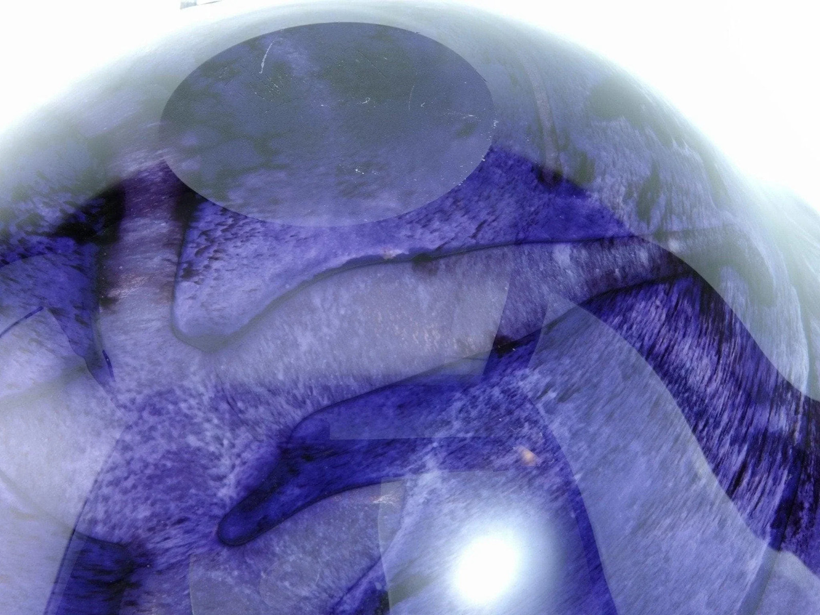 1997 Robert Eickholt Heavy Purple Abstract studio art glass vase