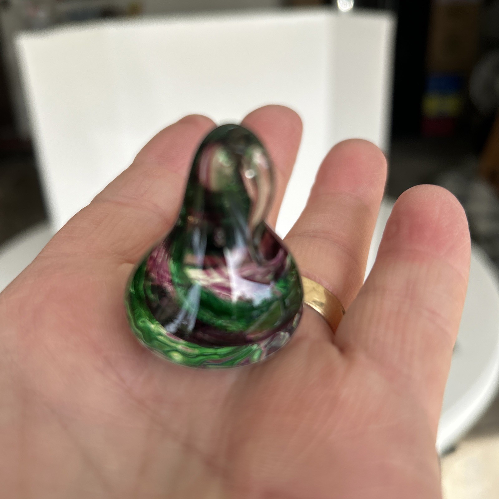 Set Of 2 Glass Swirl Chocolate Hershey Kisses 1 1/2 “