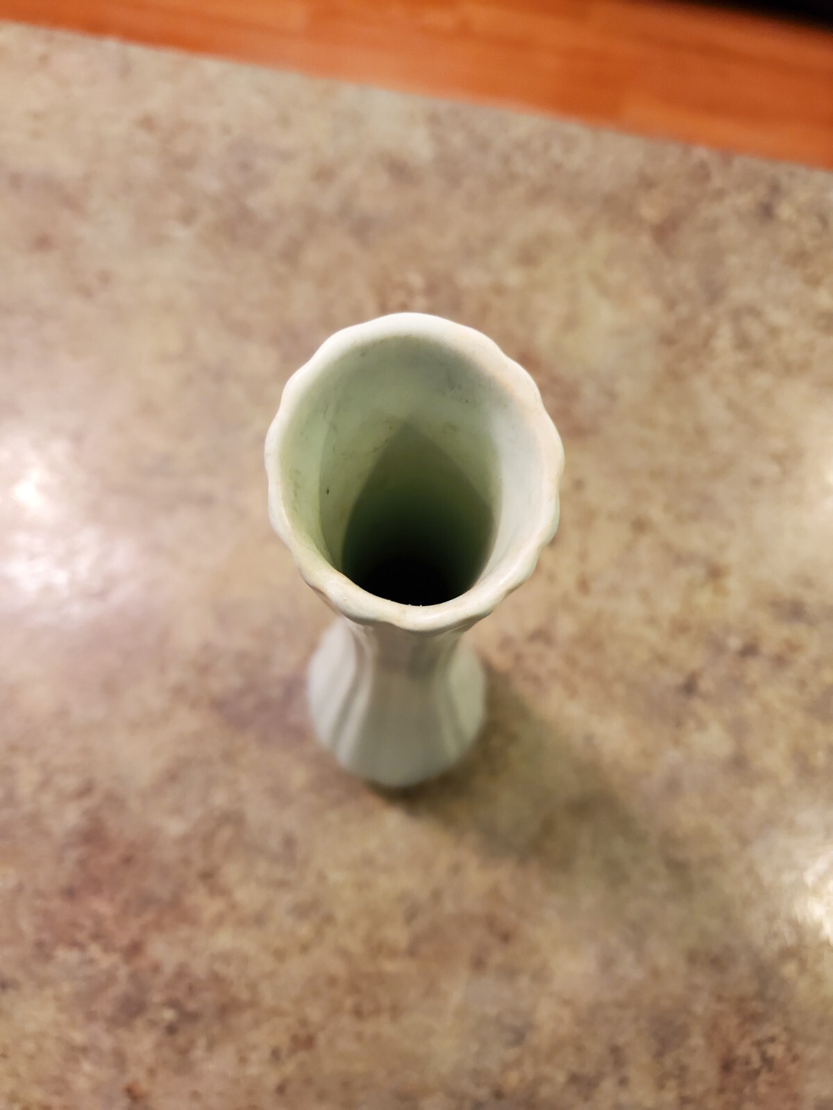 RARE Vintage TERRACE CERAMICS Ribbed Light Robin Egg Blue Vase 11.5″ USA