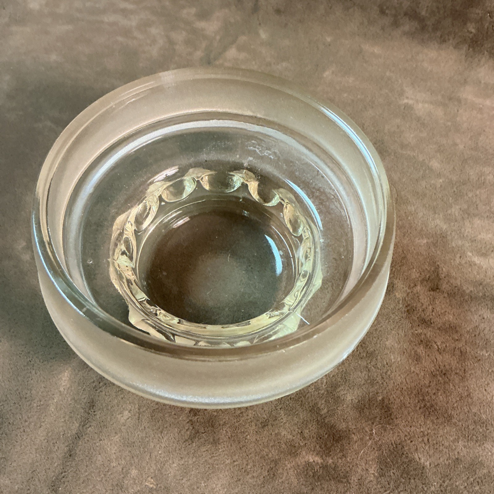 Vintage Tiffin/U. S. Glass clear Dakota/thumbprint bottle jar stopper medium