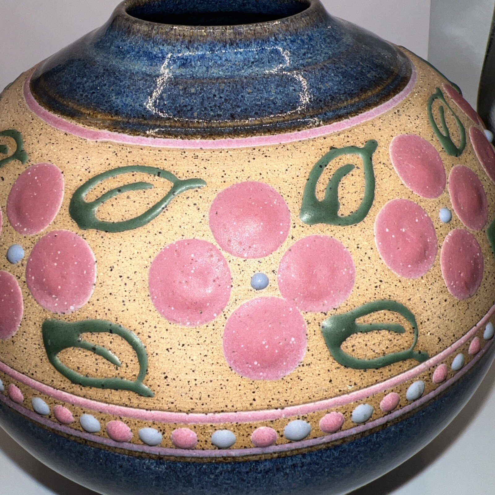 Vintage PARSLEY POTTERY Handmade Stoneware Art Pottery Vase Signed “Parsley ’90’