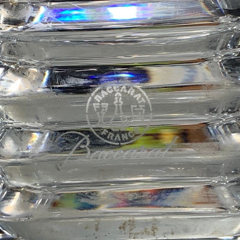 BACCARAT Glass LOUXOR PENCIL CUP Crystal VASE VOTIVE 3.3 x 3.3 x 4.1″ crystal
