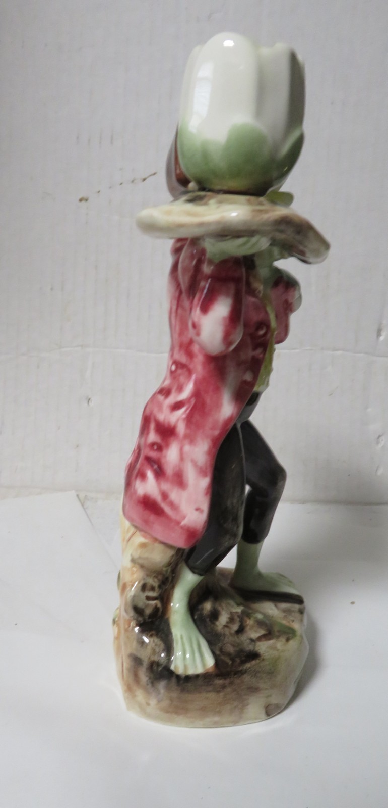 Majolica R Tallin Anthropomorphic Mr Frog Candle Stick Holder