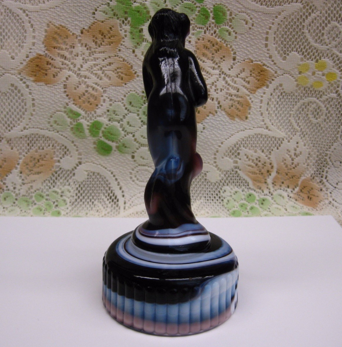 Vintage PURPLE IMPERIAL SLAG GLASS Bashful Charlotte Venus Rising Marked IG 1981
