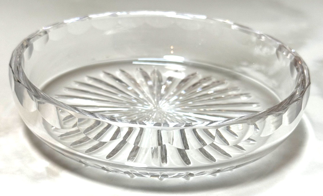 Waterford Crystal Wine Bottle Coaster or Jewelry Ring Dish Made in Ireland