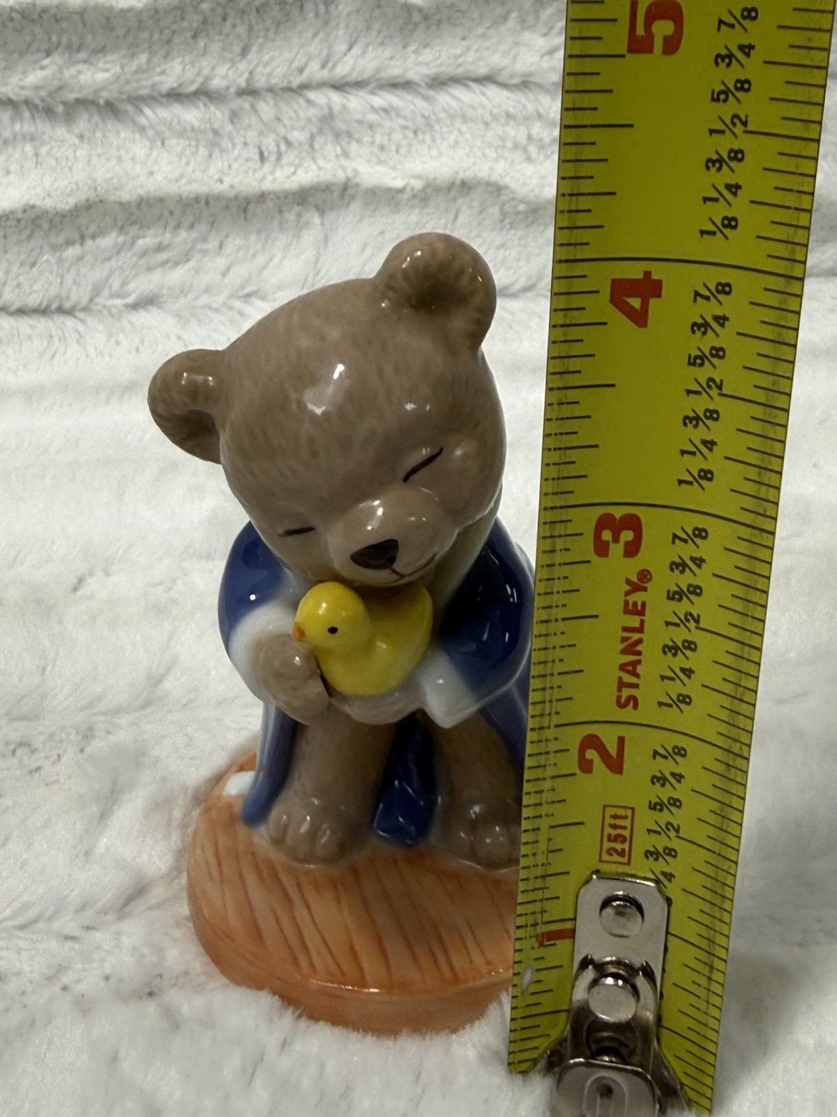 B&G Bing & Grondahl 2001 Victor Porcelain Teddy Bear Figurine Robe Bath Time