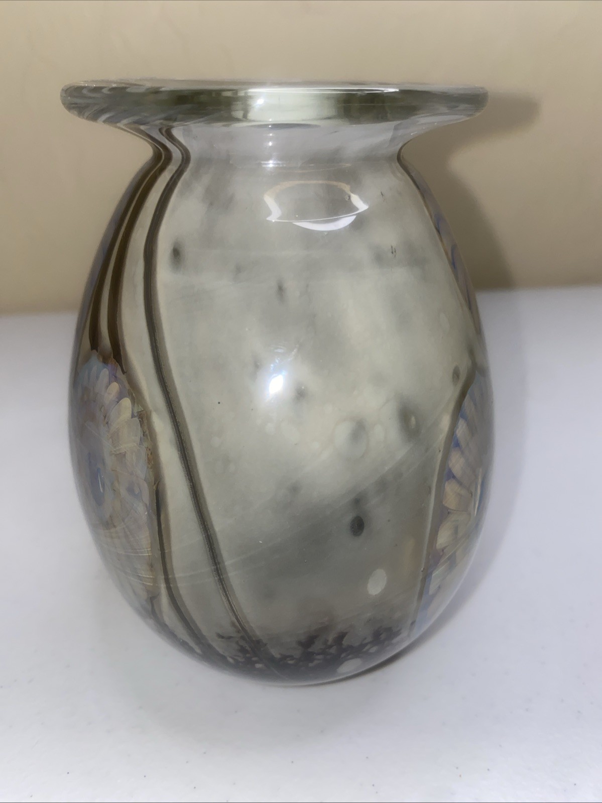 Stunning Rare 2006 Signed Robert Eickholt Abstract Art Glass Vase