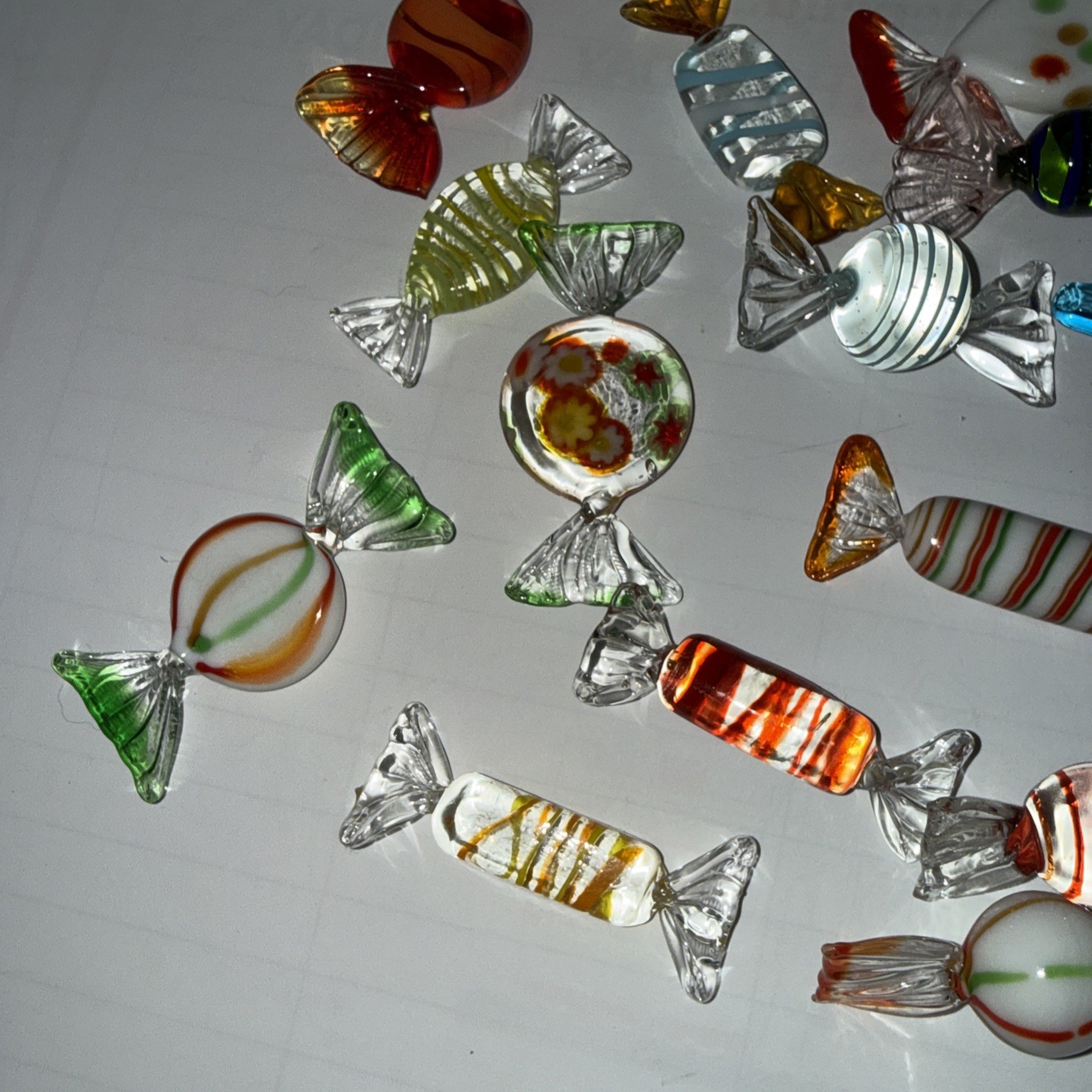 21pc Glass Candy Vintage Murano Glass Sweet Wedding Birthday Halloween Christmas