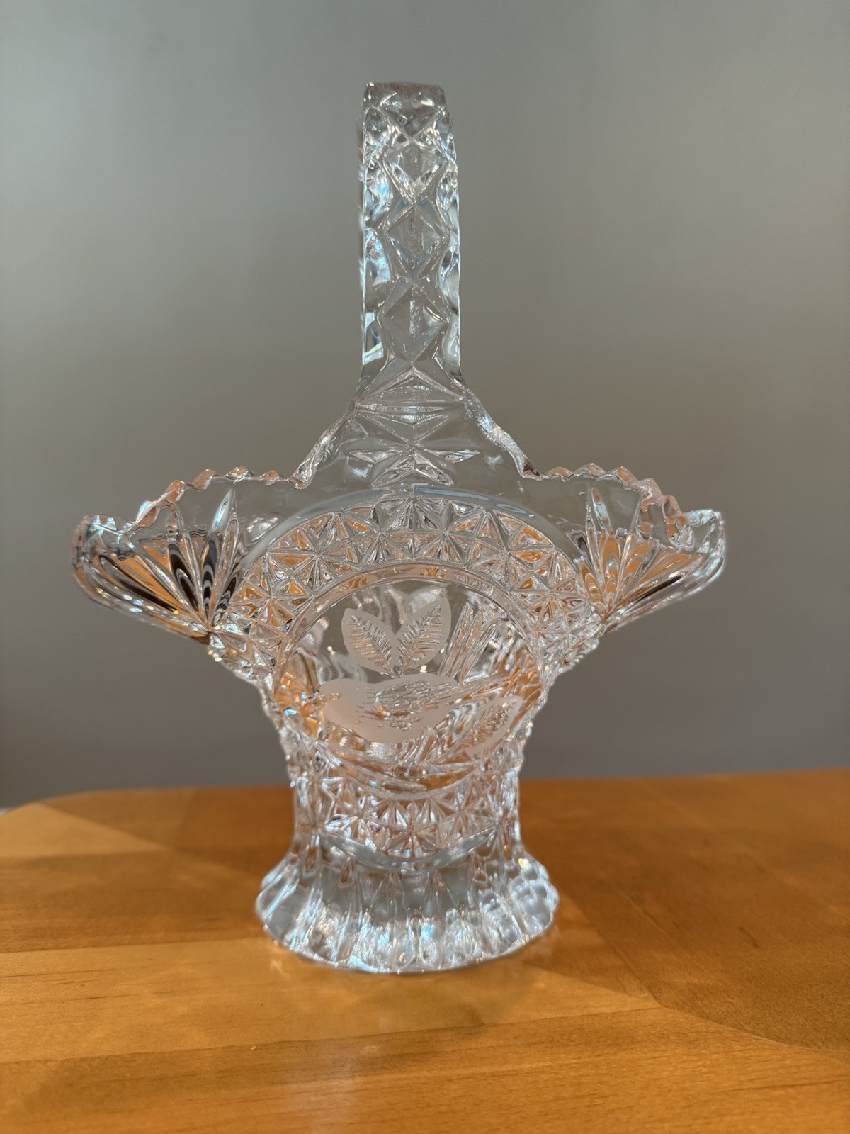 Large Glass Basket – Vintage Hofbauer Byrdes Lead Crystal