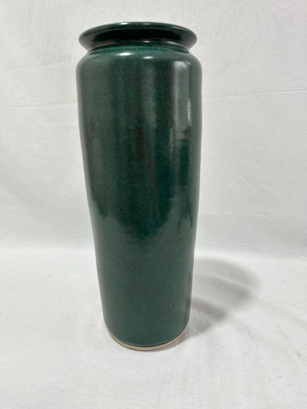 Large Bruning Studio Pottery Vase 14 Inch Deep Forest Green Pacific Northwest