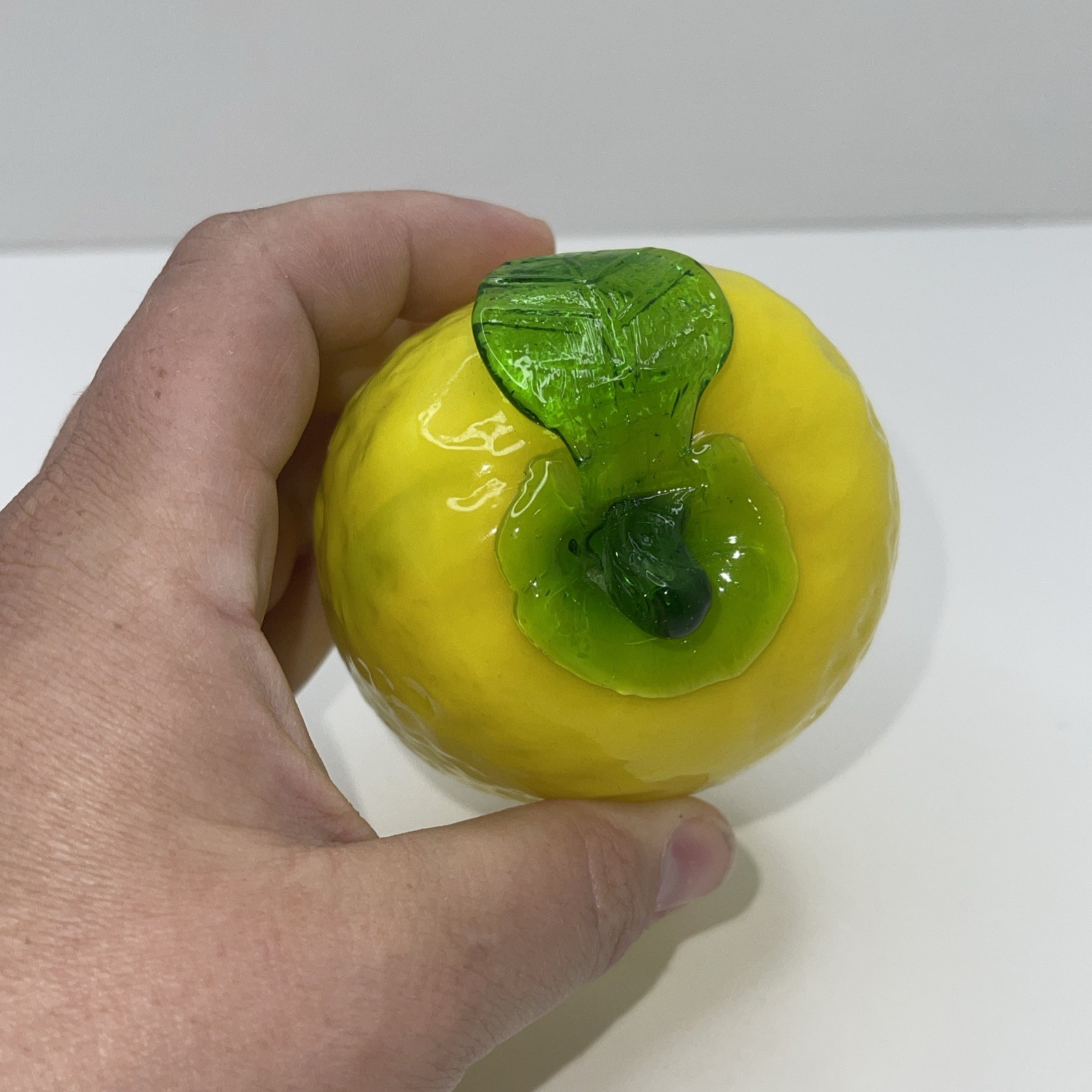 Vintage Murano Style Art Glass Fruit Hand Blown 3 Lemons 1 Orange