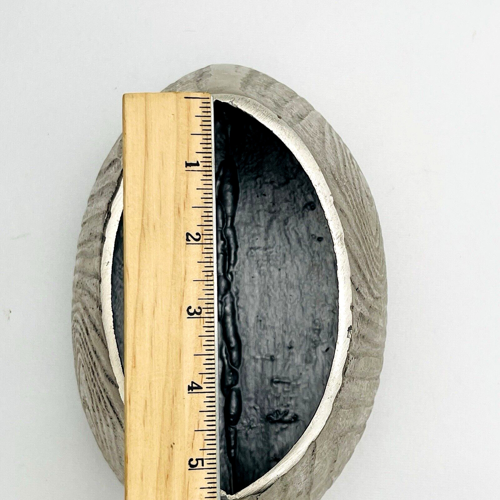 Indoor Planter Pot Vase Metallic Aluminum Finish Tree Rings Nature 7″ x 5″